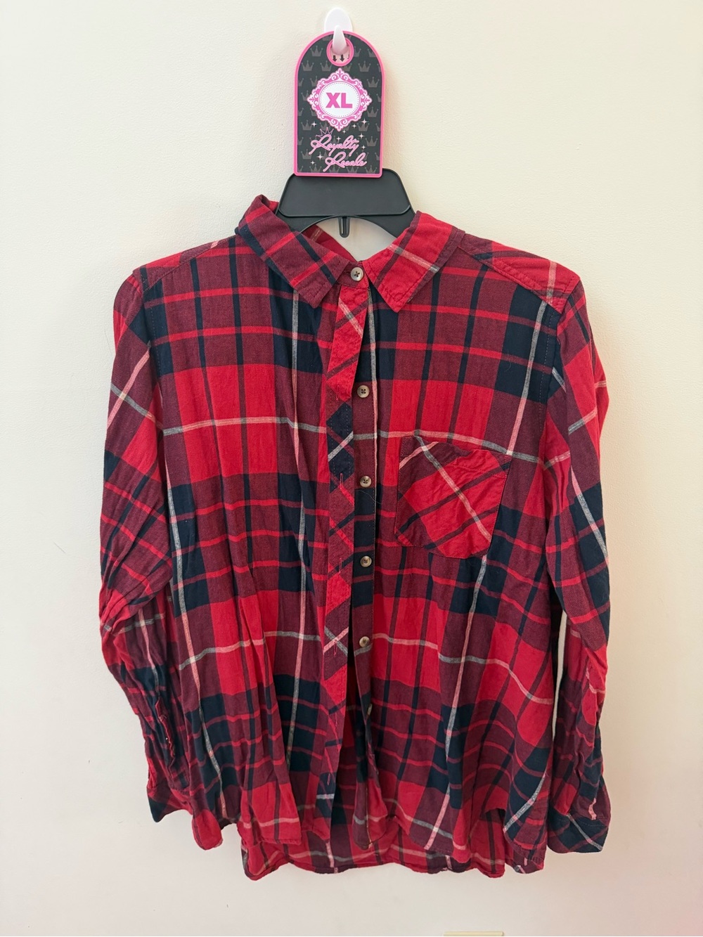 Sonoma Red and Black Plaid Button-Down Shirt